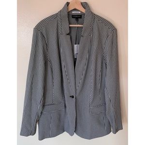 Lane Bryant • 28 • One Button Houndstooth The Bryant Blazer Sexy Stretch